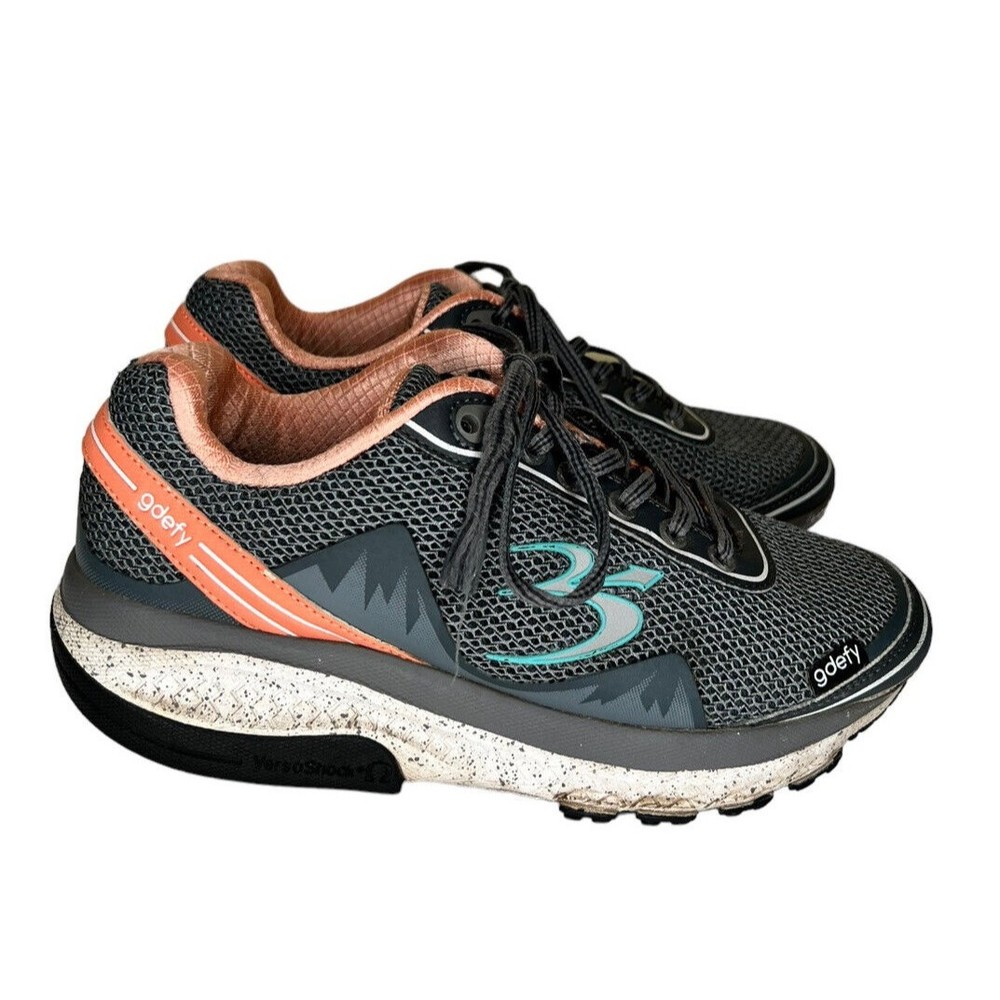 Gdefy by‎ Gravity Defyer Gray and Coral Corrective Fit Shoes Women’s Size 7